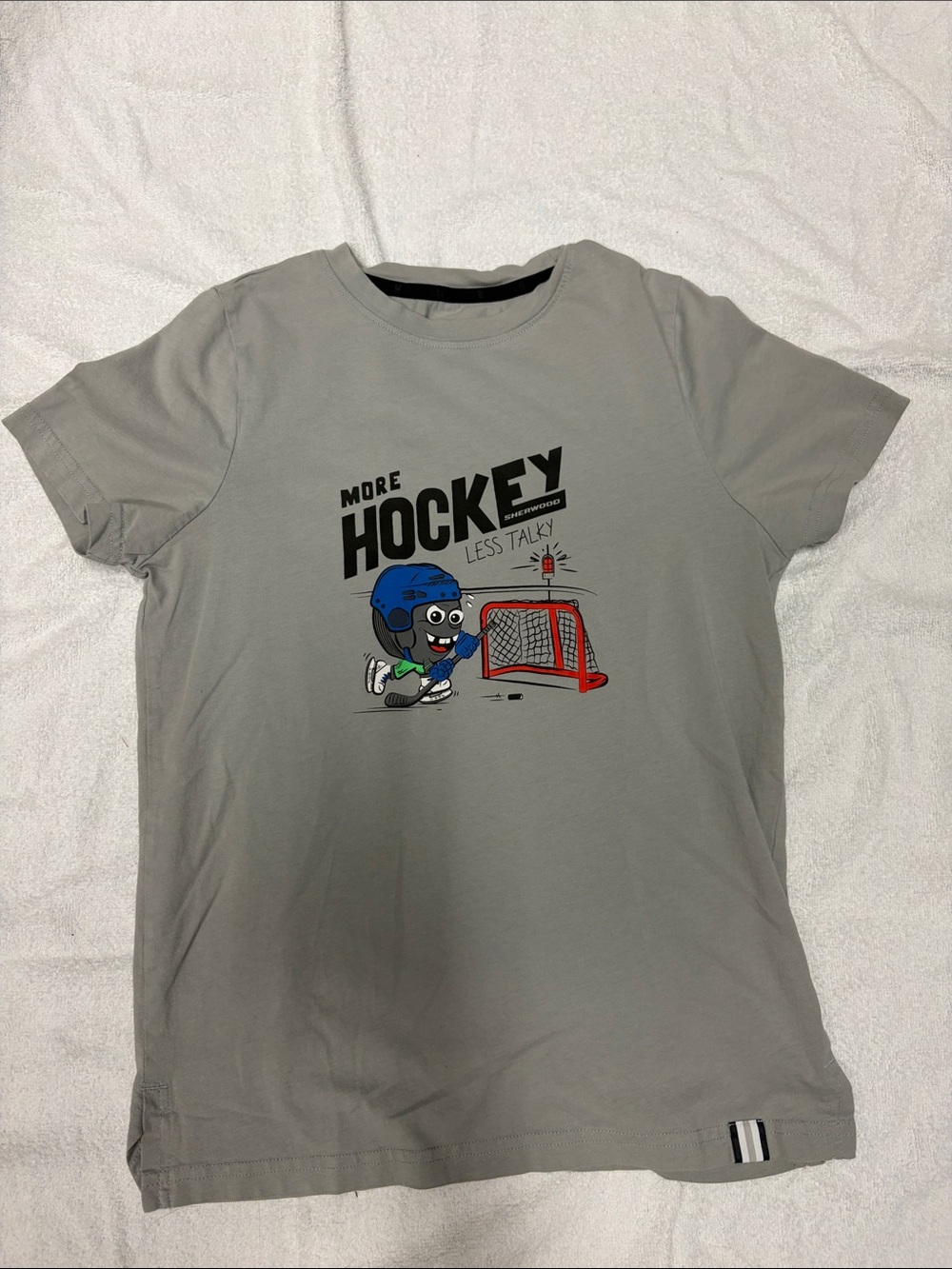 Kids' Grey 'More Hockey' Graphic Tee